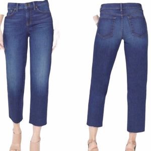NYDJ Jenna Straight Leg Jeans ankle raw/ ruffled
